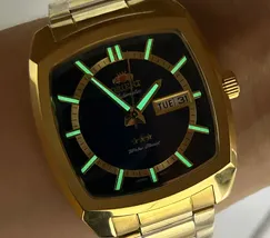 Orient 3 EStrelas Automático Classico IPGold F49GG031 Azul - imagem 6