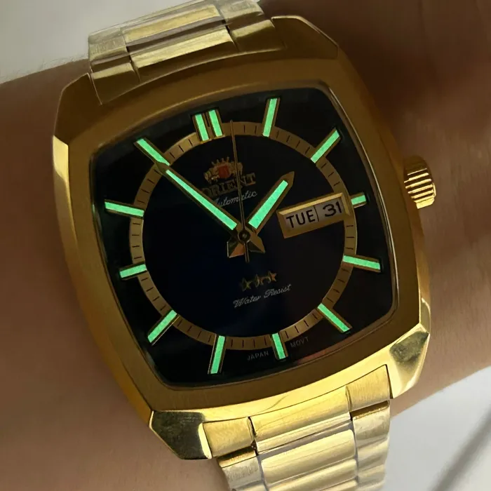 Orient 3 EStrelas Automático Classico IPGold F49GG031 Azul