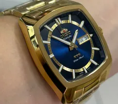 Orient 3 EStrelas Automático Classico IPGold F49GG031 Azul - imagem 3