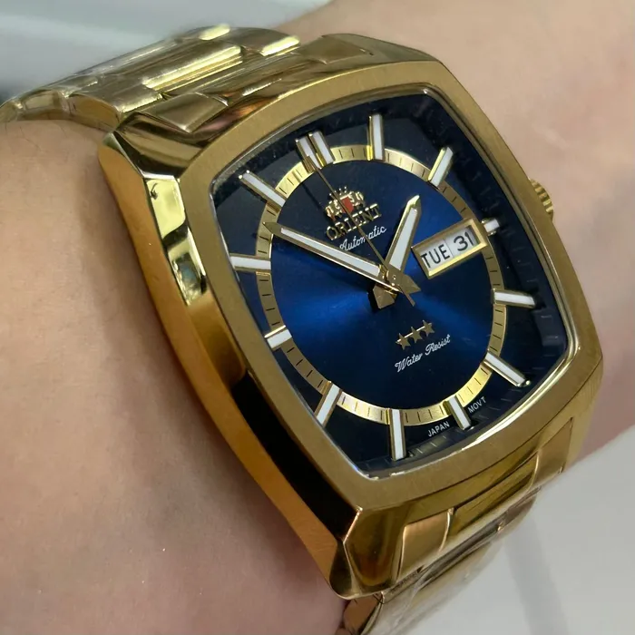 Orient 3 EStrelas Automático Classico IPGold F49GG031 Azul