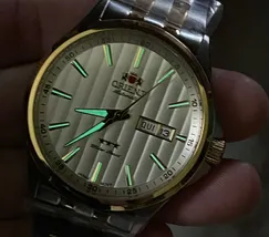 Orient 3 EStrelas Automático classico Misto 469TT043NH Branco - imagem 7