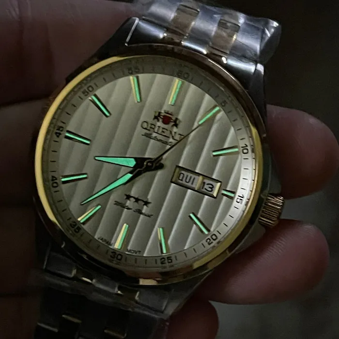 Orient 3 EStrelas Automático classico Misto 469TT043NH Branco