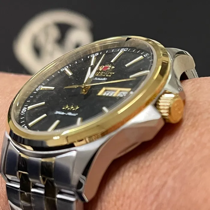 Orient 3 EStrelas Automático classico Misto 469TT043NH Preto