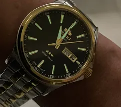 Orient 3 EStrelas Automático classico Misto 469TT043NH Preto - imagem 7