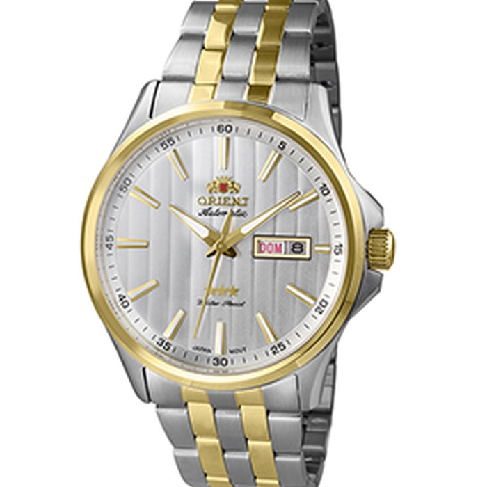 Orient 3 EStrelas Automático classico Misto 469TT043F Branco