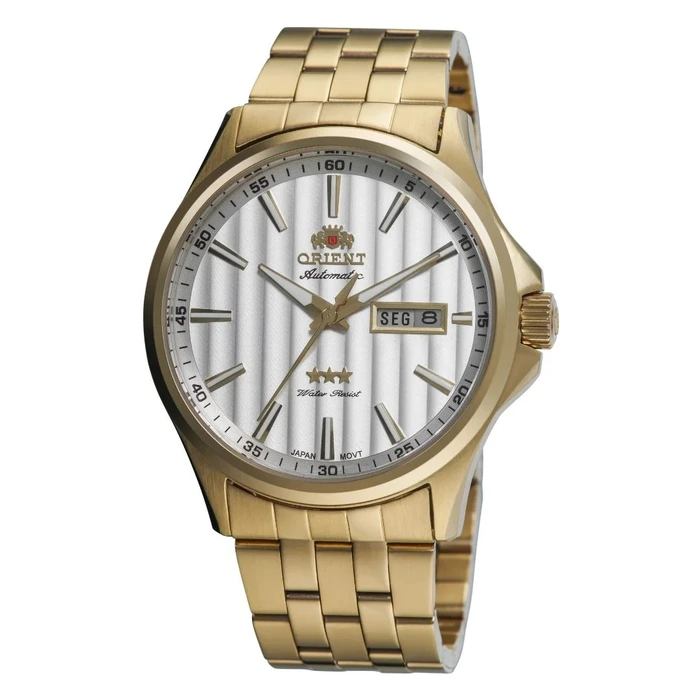 Orient 3 EStrelas Automático classico IPGold 469GP043NH Branco