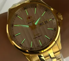 Orient 3 EStrelas Automático classico IPGold 469GP043NH Branco - imagem 6