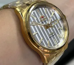 Orient 3 EStrelas Automático classico IPGold 469GP043NH Branco - imagem 3