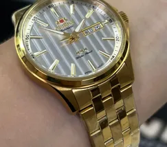 Orient 3 EStrelas Automático classico IPGold 469GP043NH Branco - imagem 5