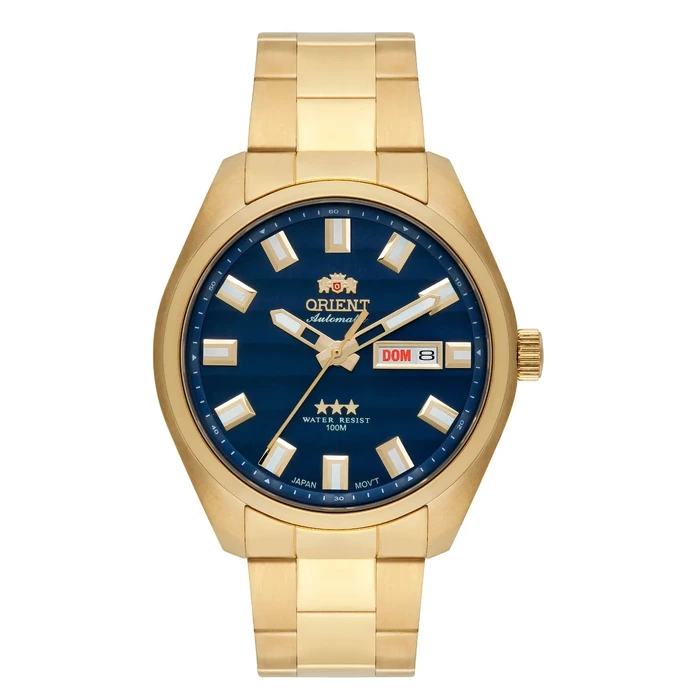Orient 3 EStrelas Automático classico IPGold 469GP076F Azul