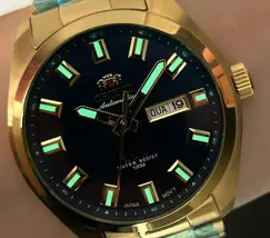 Orient 3 EStrelas Automático classico IPGold 469GP076F Azul - imagem 7