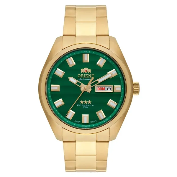 Orient 3 EStrelas Automático classico IPGold 469GP076F Verde