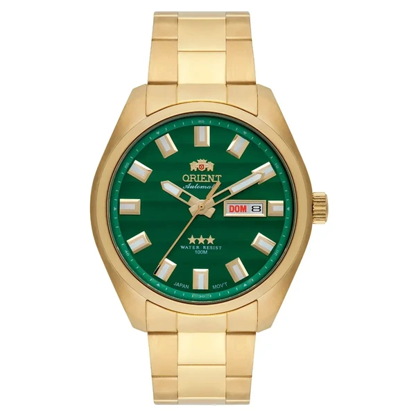 Orient 3 EStrelas Automático classico IPGold 469GP076F Verde