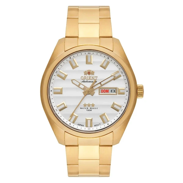 Orient 3 EStrelas Automático classico IPGold 469GP076NH Branco