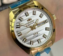Orient 3 EStrelas Automático classico IPGold 469GP076NH Branco - imagem 6