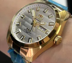 Orient 3 EStrelas Automático classico IPGold 469GP076NH Branco - imagem 4