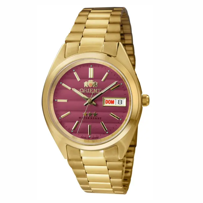 Orient 3 EStrelas Automático classico IPGold 469WC2NH vermelho