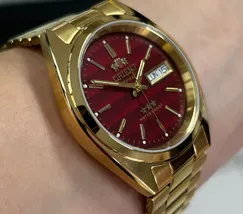 Orient 3 EStrelas Automático classico IPGold 469WC2NH vermelho - imagem 3