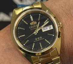 Orient 3 EStrelas Automático classico IPGold 469WC2F Preto - imagem 1