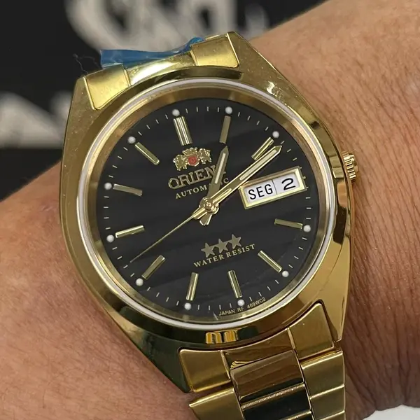 Orient 3 EStrelas Automático classico IPGold 469WC2F Preto