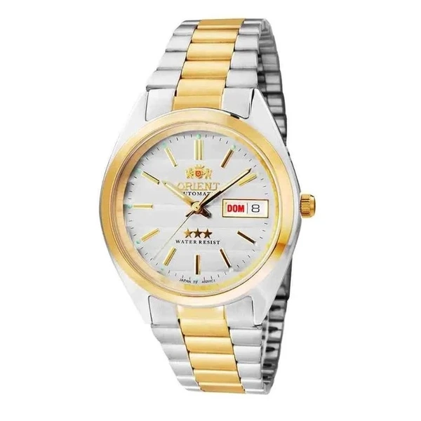 Orient 3 EStrelas Automático classico Misto 469WC1F Branco
