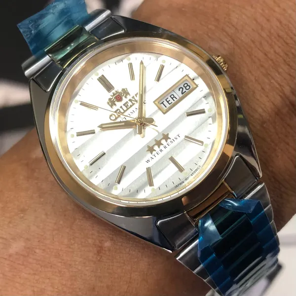 Orient 3 EStrelas Automático classico Misto 469WC1F Branco