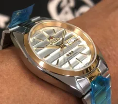 Orient 3 EStrelas Automático classico Misto 469WC1F Branco - imagem 3