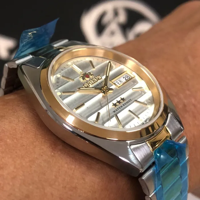 Orient 3 EStrelas Automático classico Misto 469WC1F Branco