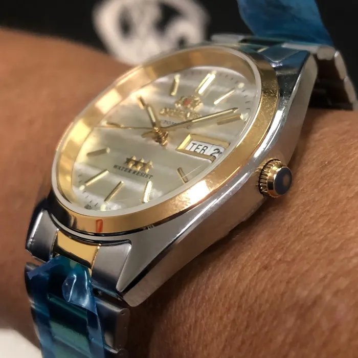 Orient 3 EStrelas Automático classico Misto 469WC1F Branco