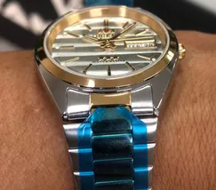 Orient 3 EStrelas Automático classico Misto 469WC1F Branco - imagem 5