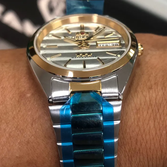 Orient 3 EStrelas Automático classico Misto 469WC1F Branco