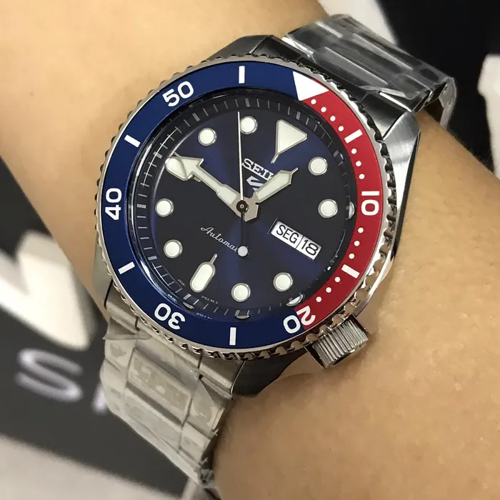 Seiko 5 Sports SRPD53 Automático Pepsi Azul e Vermelho | Taniguchi Relógios