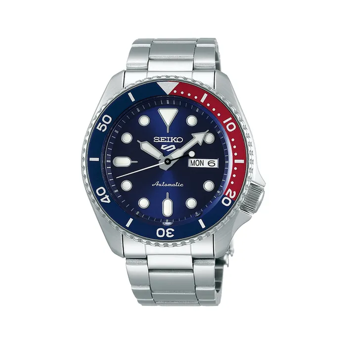 Seiko 5 Sports SRPD53 Automático Pepsi Azul e Vermelho | Taniguchi Relógios