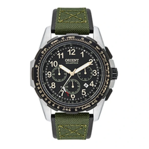 Orient Solartech Cronografo Sports Pilot MBSNC007 Preto