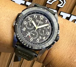 Orient Solartech Cronografo Sports Pilot MBSNC007 Preto - imagem 1