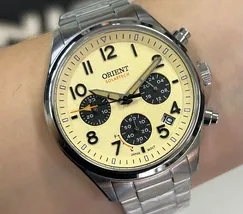 Orient Solartech Cronografo Sports Land MBSSC290 Creme - imagem 1