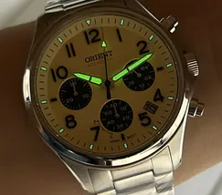 Orient Solartech Cronografo Sports Land MBSSC290 Creme - imagem 6