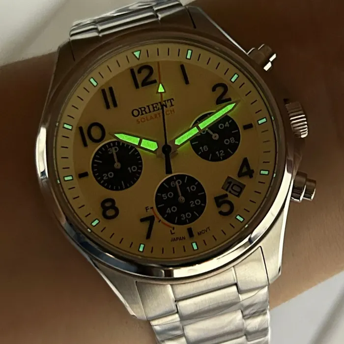 Orient Solartech Cronografo Sports Land MBSSC290 Creme