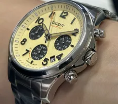 Orient Solartech Cronografo Sports Land MBSSC290 Creme - imagem 4