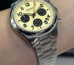 Orient Solartech Cronografo Sports Land MBSSC290 Creme - imagem 5