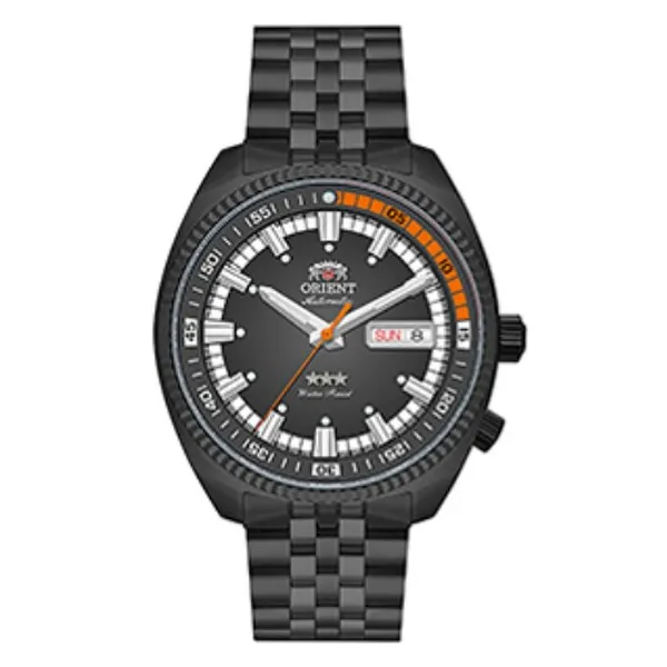 Orient 3 Estrelas Automático Heritage King diver IPBlack 40 YN6PP028 Grafite