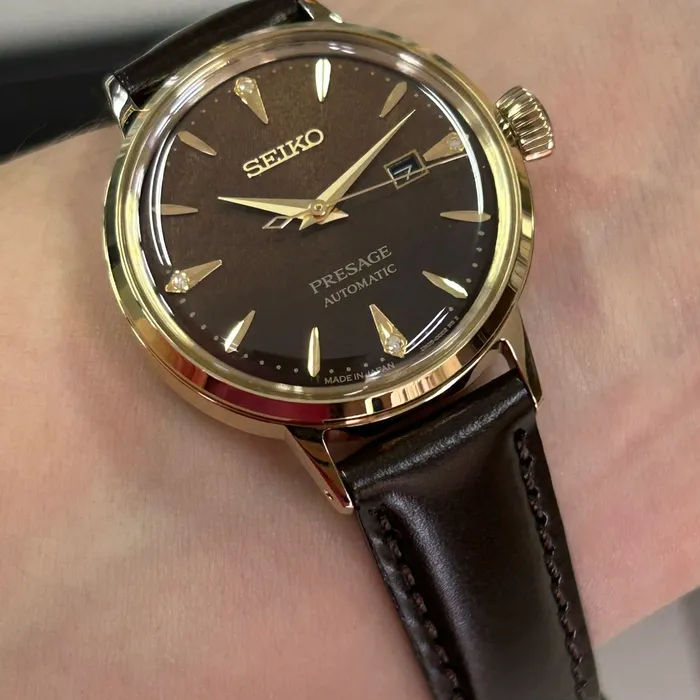 Seiko Presage SRE020J1 Jamaican Coffee: Automático com Diamantes