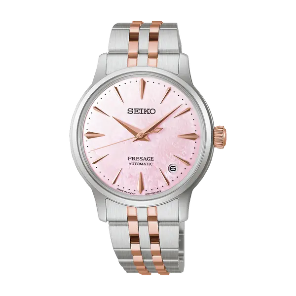 Seiko Presage feminino Automático Cocktail time SRPM06J1 Springtime (Sakura)