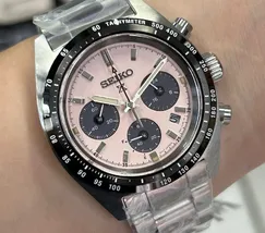 Relógio Seiko SSC963 Speedtimer Solar Salmão 39mm | Taniguchi Relógios