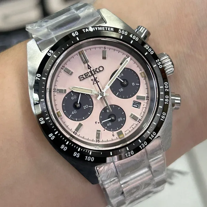 Relógio Seiko SSC963 Speedtimer Solar Salmão 39mm | Taniguchi Relógios