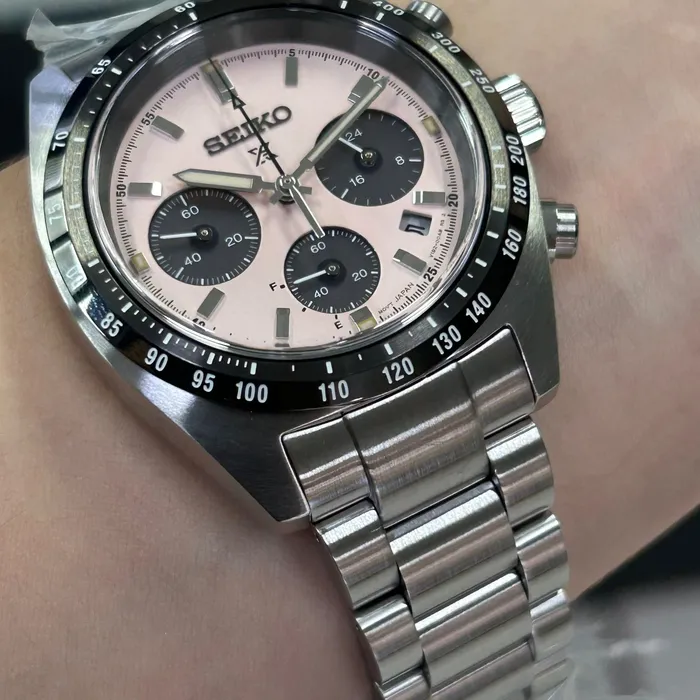 Relógio Seiko SSC963 Speedtimer Solar Salmão 39mm | Taniguchi Relógios