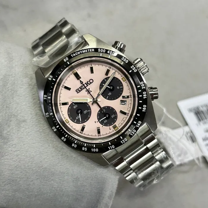 Relógio Seiko SSC963 Speedtimer Solar Salmão 39mm | Taniguchi Relógios
