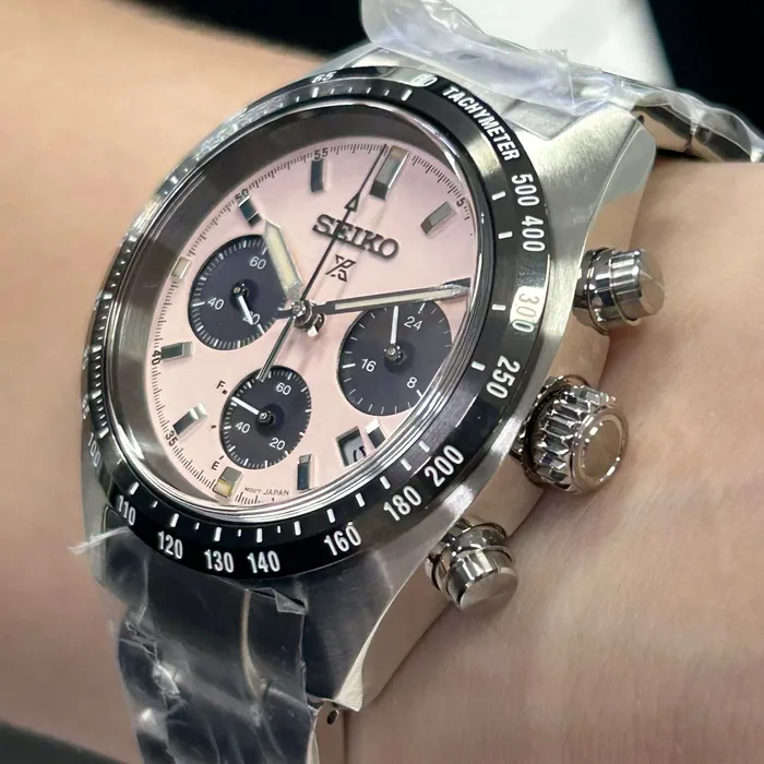 Relógio Seiko SSC963 Speedtimer Solar Salmão 39mm | Taniguchi Relógios