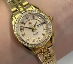 Relógio Orient Automático Feminino NH6GG006 Dourado | Taniguchi Relógios - imagem 1