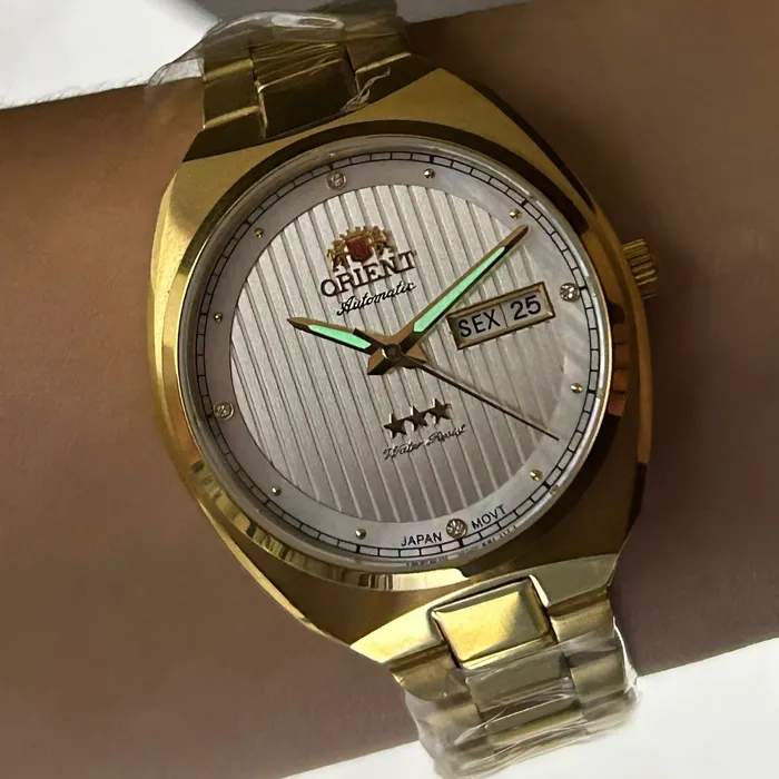 Relógio Orient Automático Feminino F49GG028 Dourado 38mm | Taniguchi Relógios